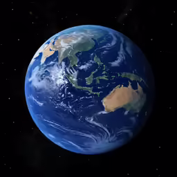 the earth is on a dark background with stars