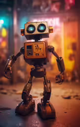 the robot has turned into a camera by the lights