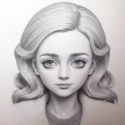 a drawing of a woman with blonde hair