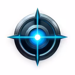 a camera with a star at the center