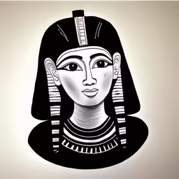 a paper cut out of an egyptian head