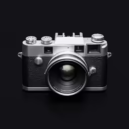 an old camera with no lens in it