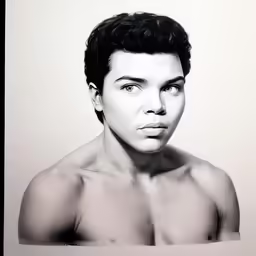 an image of shirtless boy with his chin resting on his chin