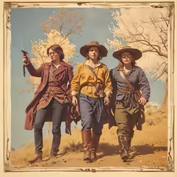 the two women are walking up a hill