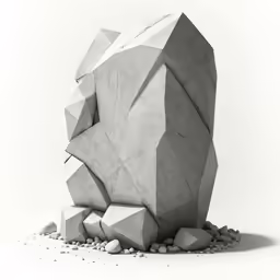 a large stone sitting on top of a white surface