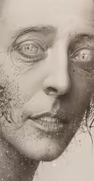 an image of a young woman with a sprinkled forehead