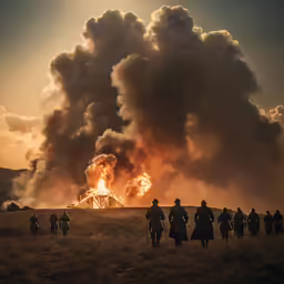 fire and smoke is coming out of a burning house