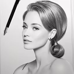 a black and white photo of a woman