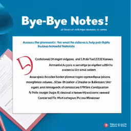 an ad that has been printed out to read bye - bye notes