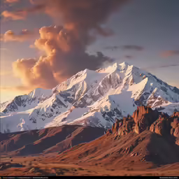 an expanse of mountains sits on the horizon as the sun sets