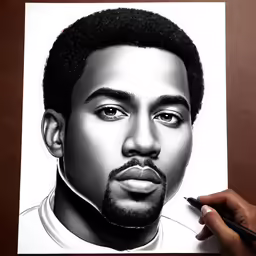 a man that is drawing on paper with a pen