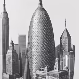 an image of an aerial view of buildings and the building in which the tower is built