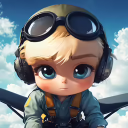 the animated picture of a young boy with aviator glasses