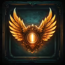 the symbol for a golden bird that is painted