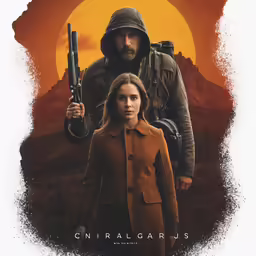 an adult and child in coats holding guns while standing next to a female