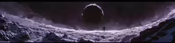 the monster appears to be walking towards a mountain
