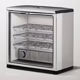 an oven with several compartments and some lighting
