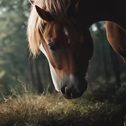 a closeup of a horse with blonde hair