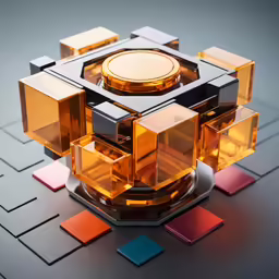 a round glass object sitting on top of some tile