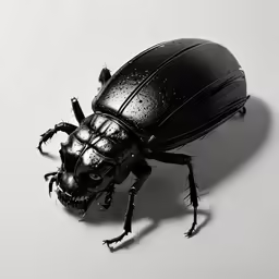 a close up view of an insect sitting on a white surface