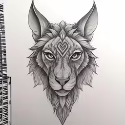 a tattoo drawing of an animal with a pattern on it