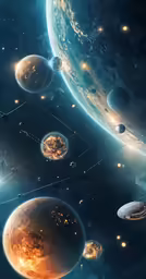 the sun is shining above the planets and their orbit