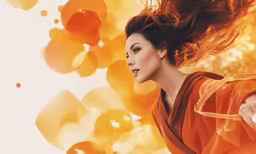 a woman in a dress holds her hair up