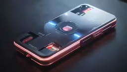 a phone sits in the dark with its buttons on