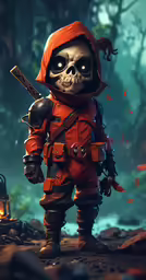 the character in a creepy avatar standing on some rocks