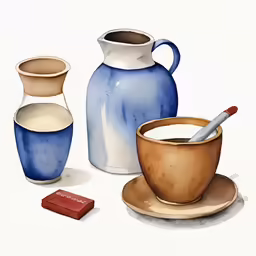 a painting of coffee and an open chocolate bar