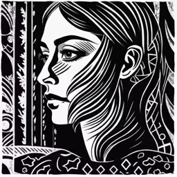 a drawing of a girl with black hair