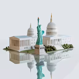 a statue of liberty in front of the capitol building