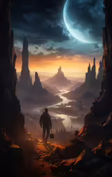 a man is walking in the darkness