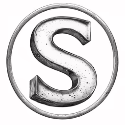 a letter in a circle with an open edge