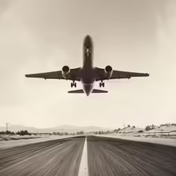 an airplane is taking off into the sky