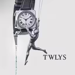 a person flying with a clock on its back
