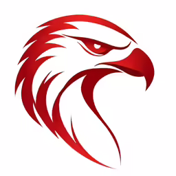 an eagle head logo design on a white background