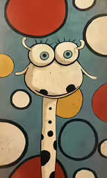 a picture of a large dalmatian with big blue eyes
