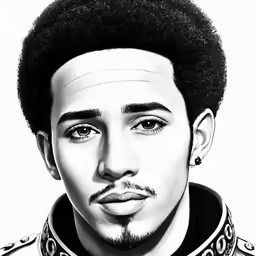 a black and white photo of the likeness of a man
