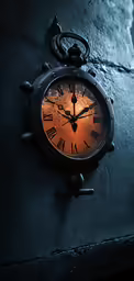 a clock is on a wall near a street light