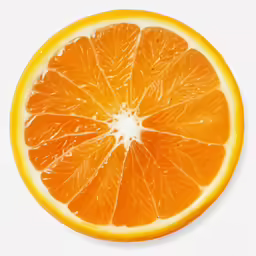 an orange has been sliced in half