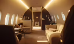 a large room with some couches and other objects inside of it