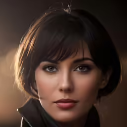 a beautiful young lady with a big blue eye