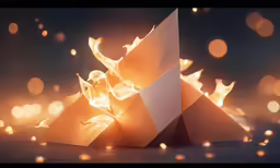 a paper sculpture is shown with bright lights