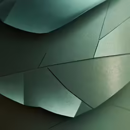 green abstract paper background with large curve on it