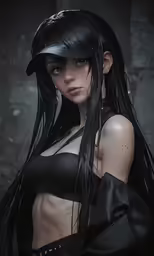 a 3d image of a woman with long hair