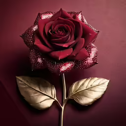 a large rose with lots of small white leaves