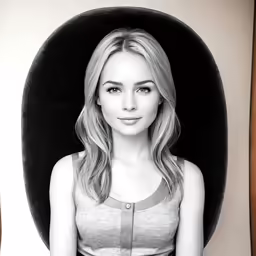 a woman poses for the camera in a photo booth