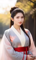 a woman wearing an oriental style costume