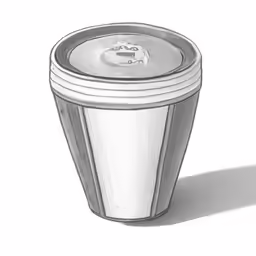 a pencil drawing of a cup with a lid